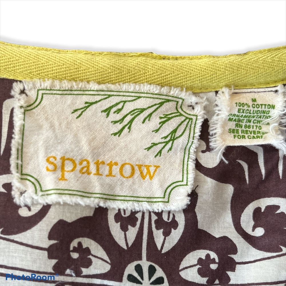 ANTHROPOLOGIE SPARROW TIE FRONT BROWN KNIT HOODED SWEATER. FRONT POCKETS, SZ: M - Picture 8 of 8